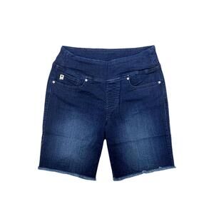 Belle by Kim Gravel TripleLuxe Denim 5-Pocket 8" Shorts Dark Indigo - Regular